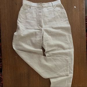 High waisted mom cut linen pants
